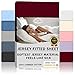 Produktbild Silky Jersey - Spannbettlaken 100% Baumwolle, Bettlaken Jersey-Stretch mit weichem sanftem Gefühl und perfekte Passform, mit bis zu 30cm Stehghöhe, 160x200+30 Cabernet Rot