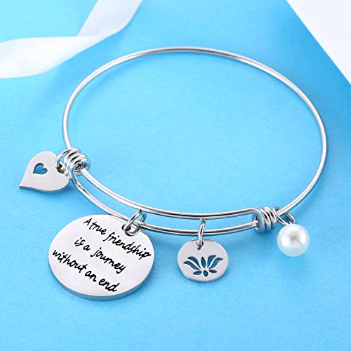 Image of Nimteve Best Friend Bangle Friendship Charm Bracelets For Women Best Friend Bracelets Birthday Gifts For Friends