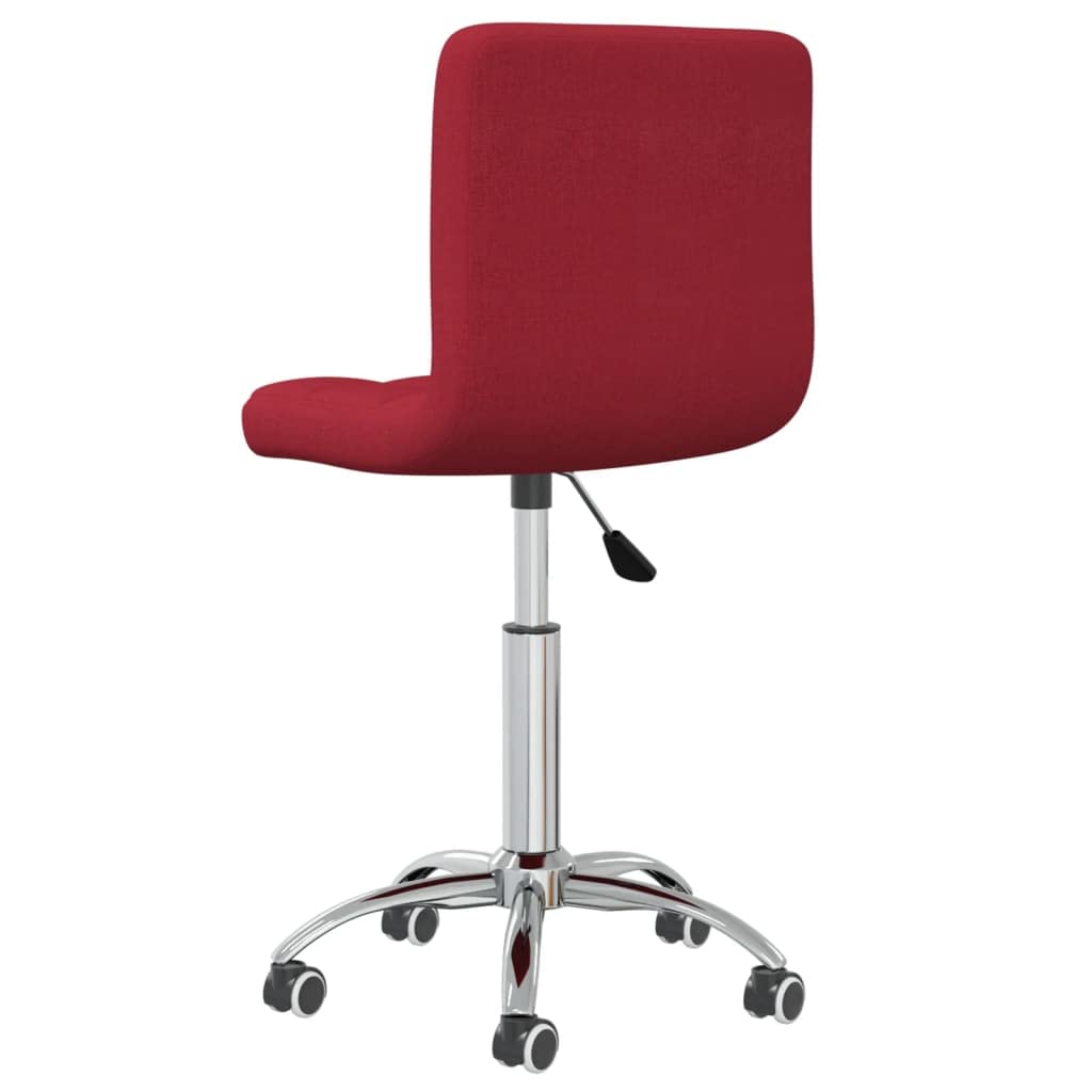 Krzesło do jadalni obrotowe, czerwone wino, z materiału, krzesło tapicerowane ze sprężyną gazową, 40 x 47 x 74,5-86 cm, kółka 360 stopni, krzesło kuchenne do jadalni, salonu, restauracji