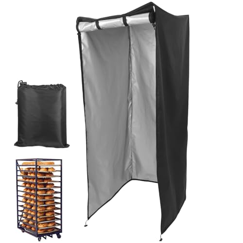 TOBBOMEY Cubierta Protectora para Estante de Panadería de Tela Oxford Resistente Funda Plegable para Bandejas de Hornear Protector Antipolvo para Estantes de Pan y Bollos Color Negro