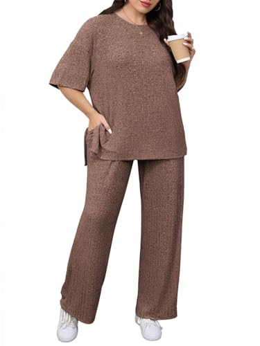Beautife Womens Plus Size 2 Piece Lounge Sets...