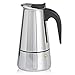 Xavax Cafetière espresso pour 5 tasses de café aromatique, cafetière électrique pour plaque à induction, à gaz, ou vitrocéramique, cafetière en acier inoxydable argenté