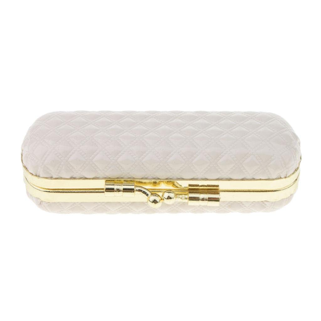 Estuche de piel para pintalabios, brillo de labios, caja de almacenamiento, soporte para bálsamo con espejo, color negro, Juego de 10 (beige), as described, Como descripción