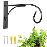 Plant Brackets for Hanging Baskets - 11 Inch Iron Wall Mount Bracket, Durable Rust-Resistant Hanger Hook for Plants, Drying Rack, Bird Feeder, Lantern, Windchime, House Sign