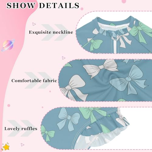 Bow Ties in Colors Girls Rash Guard Swimsuits Long Sleeve One Pieces Bathing Suit UPF 50+ Zipper Swimwear4