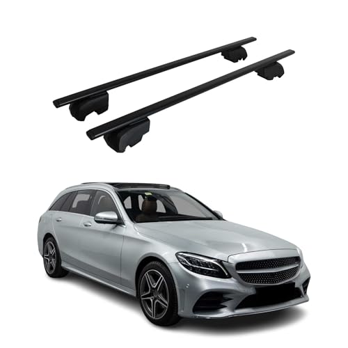 OMAC Dachträger Grundtäger kompatibel mit Mercedes C Klasse S205 Kombi 2015-2021 Metall 75kg Schwarz 2tlg Geschlossene Reling für Fahrradträger, Dachboxen, Skiträger Abschließbar OMAC Dachträger Grundtäger kompatibel mit Mercedes C Klasse S205 Kombi 2015-2021 Metall 75kg Schwarz 2tlg Geschlossene Reling für Fahrradträger, Dachboxen, Skiträger Abschließbar