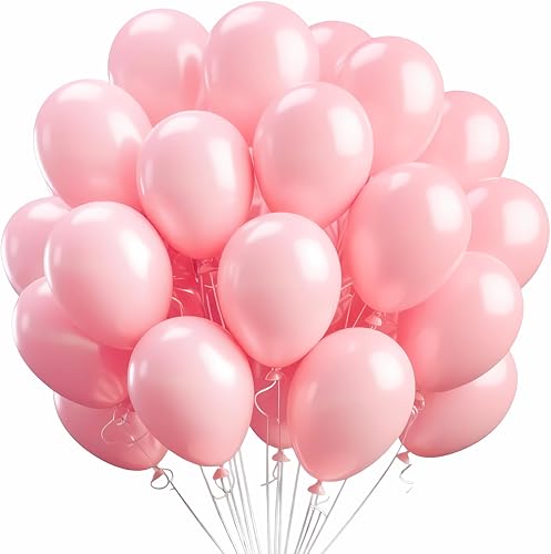 Luftballons Rosa,100 Stück Macaron Rosa Latex Ballons 12 Zoll,Pink fr Ballongirlanden oder Ballonbogen als Partydeko,Geburtstagsdeko,Hochzeitsdeko,Babypartydekoration
