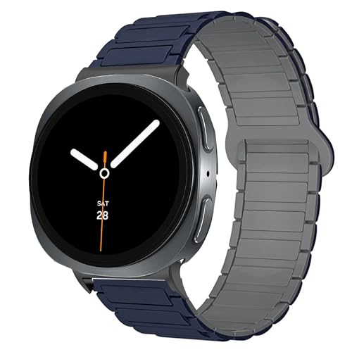 Blueshaweu Weiches Silikon Ganz Magnetisch Einstellbar Uhrarmband Kompatibel Für Samsung Galaxy Watch 8 40mm, 44mm, Clas...