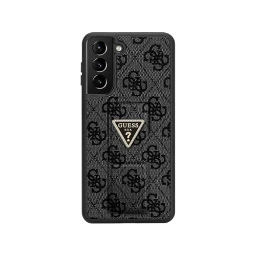 GUESS GUHCS24SPGS4TDW Coque pour S24 S921 Marron Coque Rigide Grip Stand 4G Triangle Strass
