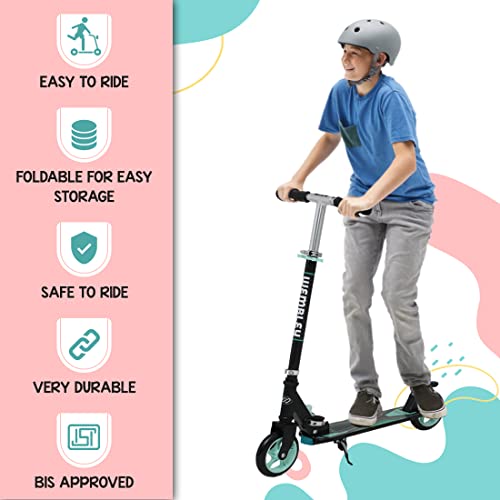 Wembley Kick Scooter for Kids 5+ Years | 2 Wheels Steel Frame Foldable and 3 Adjustable Height | Skating Cycle Kids Scooter 5 to 10, 12 Years Boys Girls - Sea Green BIS Certified - Capacity 50kg - Image 5
