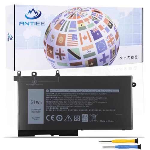 ANTIEE 51Wh 93FTF Laptop Battery Replacement for Dell Latitude 5280 5480 5580 5590 5490 5288 5290 5488 E5280 E5480 E5580 E5490 E5590 E5290 Precision 15 3520 3530 Series D4CMT 4YFVG 83XPC 083XPC