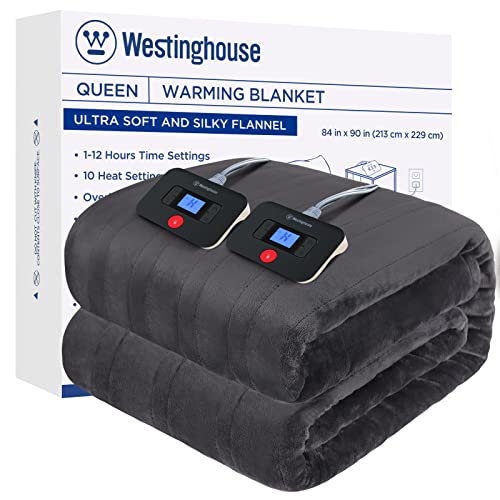 Westinghouse Electric Blanket Queen Size, Super Cozy Soft Flannel 84
