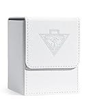 ZLCA Card Deck Box for MTG Yugioh TCG, Card Storage Box with Dividers Holds 100+ Sleeved Cards, Premium Card Deck Case Compatible with CCG Trading Cards (White,Puzzle)