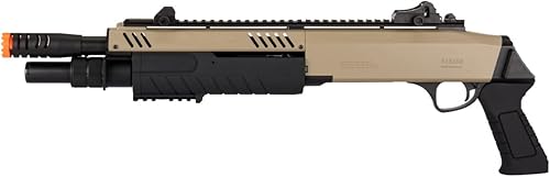 Airsoft High FPS Shot Gun Pump Action Tri-Shot BO Manufacture FABARM STF Airsoft Shotgun wFixed Stock -