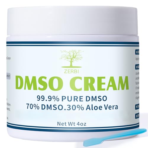 DMSO Cream 99.9% Pure Pharmaceutical Grade DMSO & Aloe Vera Non-greasy Texture 4 oz