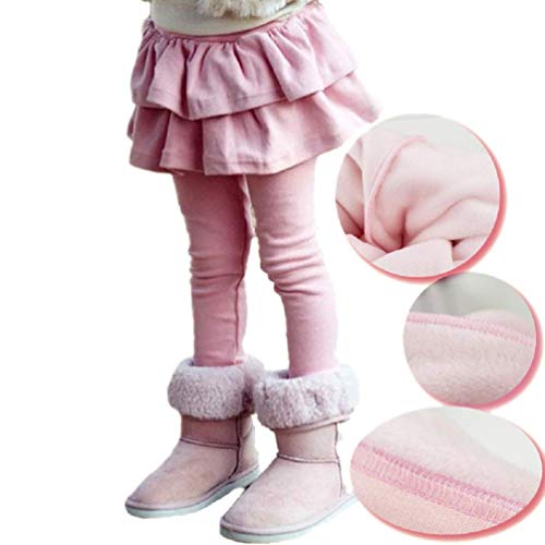 Maorrew Kids Girls Cotton Stretch Footless Leggings with Ruffle Tutu Skirt Pants 3-11Y2