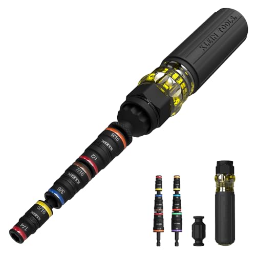 Klein Tools 32914HD 14-in-1 Impact Rated Flip Socket Set, SAE and Metric Sizes, Magnetic Socket Set...