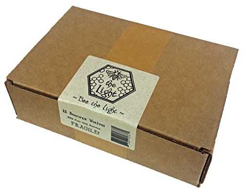 Beethelight Votive Candles (Pack Of 12) - Unscented - 15 Hours Burn Time Each - Naturally Light Honey Scented - 100% Pure Beeswax Candles - Handmade Decorative Votive Candle Set #TOP3