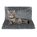 plastific Cat Puppy Pet Radiator Bed Warm Fleece Beds Cat and Dog Radiator Bed -Strong and Durable Radiator hammock for Pets with a Strong detachable frame (Grey - Radiator Bed (45x30x24.5cm))
