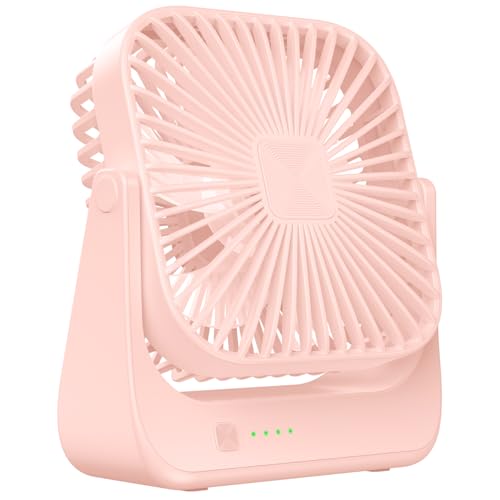 Tischventilator Mini USB Ventilator Tragbarer Klein Wiederaufladbarer 4 Geschwindigkeiten 360° drehbarer Akku Aufladbar Leise ventilatoren Für Reisen Büro Zuhause Draußen Geschenke für Frauen Männer