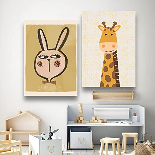 Leuke Baby Dier Foto's Prints voor Kwekerij Muur Decor Meisjes Slaapkamer Speelkamer Decoraties Cartoon Konijn Unframed - Afbeelding 7