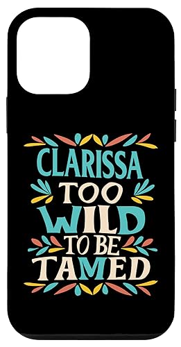 CLARISSA Name Cute Retro Girls Wildflower CLARISSA Name スマホケース iPhone 12 mini 用
