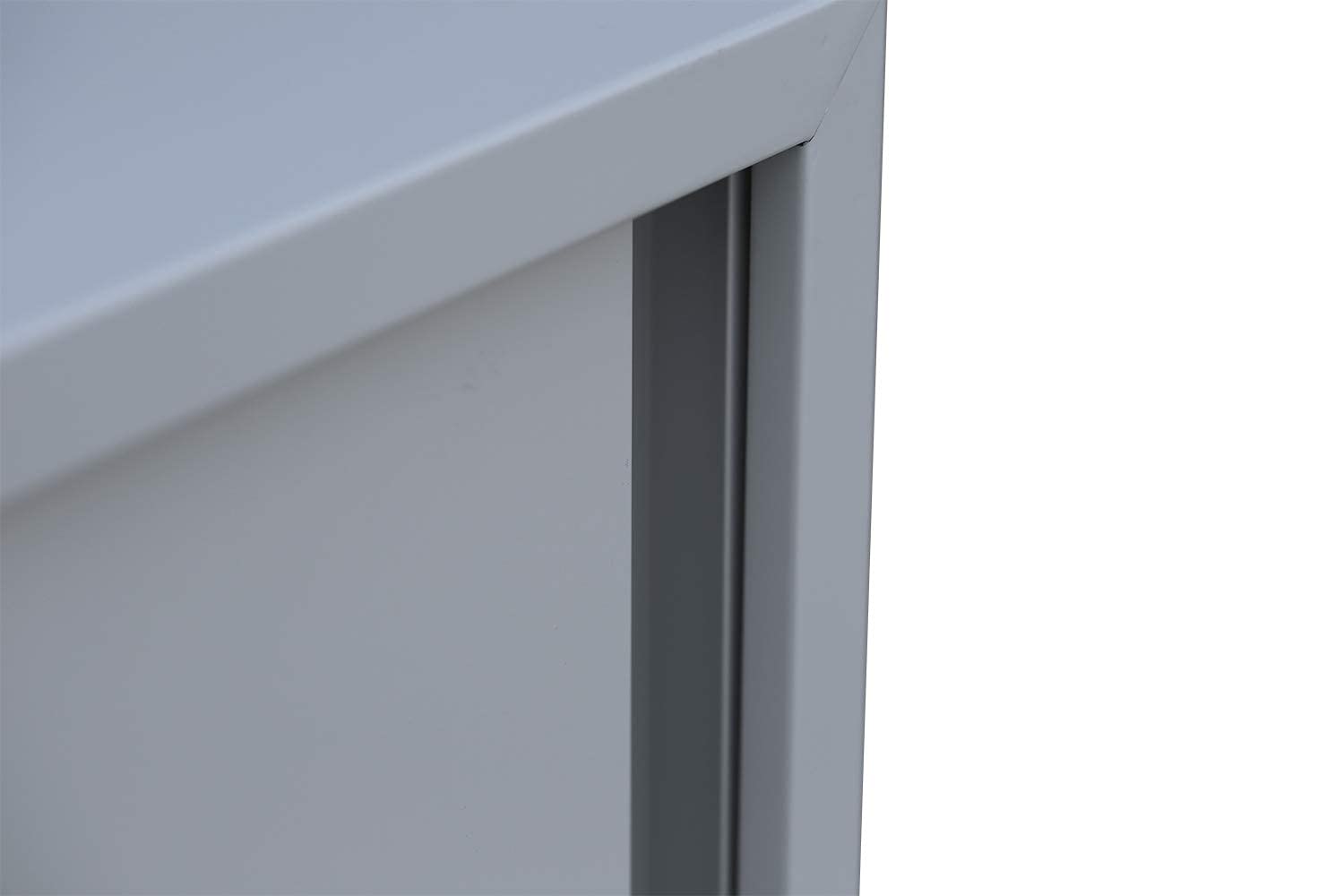 Schiebetürenschrank voll verschweißt Schiebetüren Büro Aktenschrank Sideboard aus Stahl grau 1090 x 1200 x 450 mm (Höhe x Breite x Tiefe) 550145