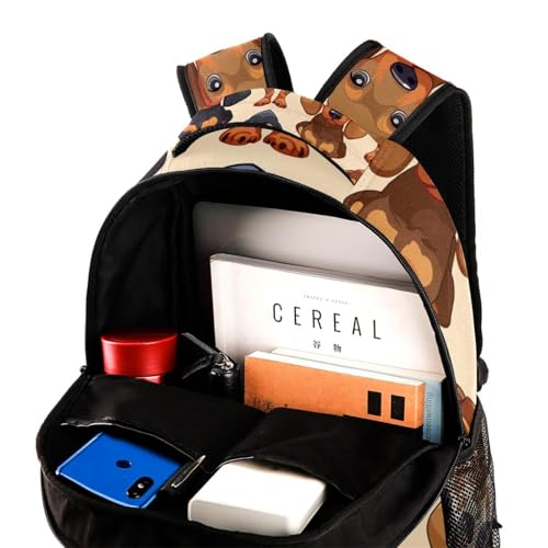 Sac à dos de voyage multicolore teckel taille unique ajustable - 4