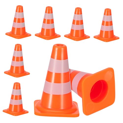VOSAREA 7Pcs Roadblock Traffic Signs for Playtime Educational Safety Cones for Interactive Learning and Symbol Recognition