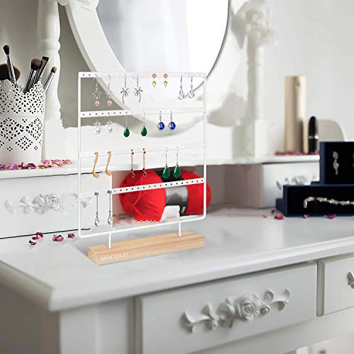 Mocolo Oorbelhouder standaard, oorbel organizer display standaard voor opknoping oorbellen (88 gaten & 4 lagen), metaal… - Image 6