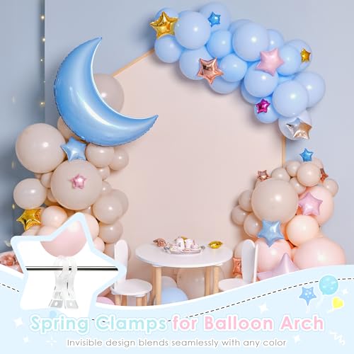 Image of RELBRO Spring Clamps, 3.5 Inch Clear Plastic Clip, Invisible Design, 20 Pcs | ABS Plastic, Anti-slip, Strong Grip, Practical Daily Tools, for Balloon Arch Backdrop Craft Decoration Projects