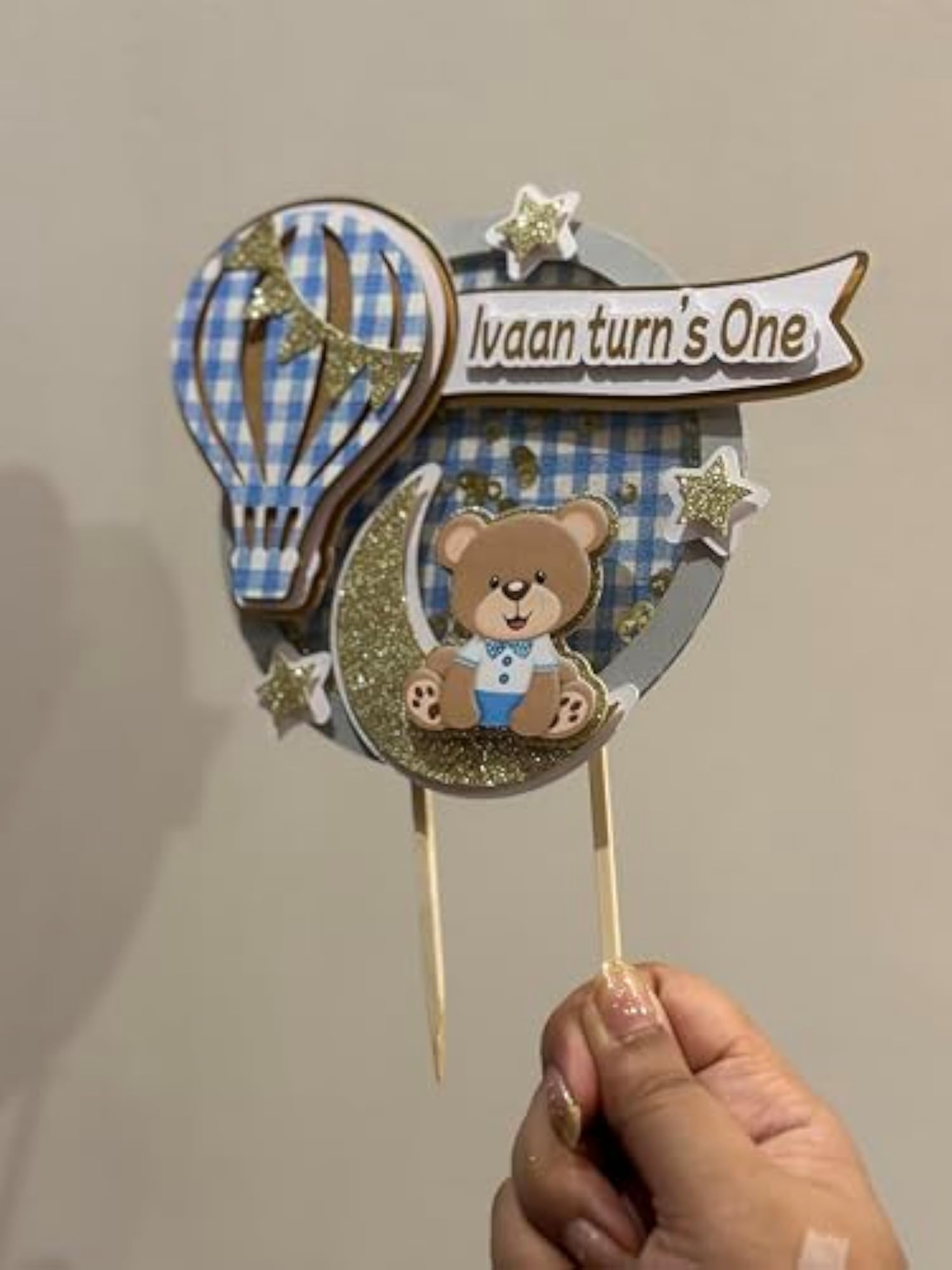 Custom Cake Topper Hot Air Balloon Theme