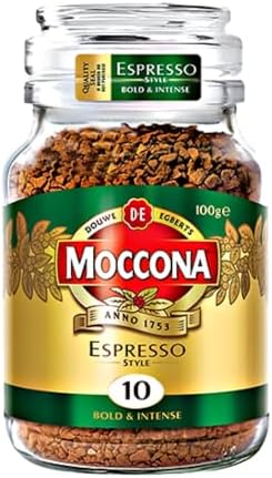 Moccona Espresso Instant Coffee 100g | Imported Coffee | Premium Arabica & Robusta Blend | Freeze-Dried | Bold & Strong Flavor