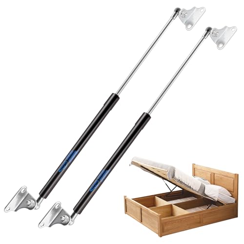 Koaudb 430MM 534N/120LB Amortiguadores con L soporte de montaje Amortiguador Pistones Hidraulicos Muebles para Puertas de armarios de cocina TV gabinete de almacenamiento tapa, 2PCS (17in-120LB)