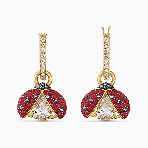 Boucles d'oreilles coccinelle dorées : le bijou cristal rouge anti-ternissement