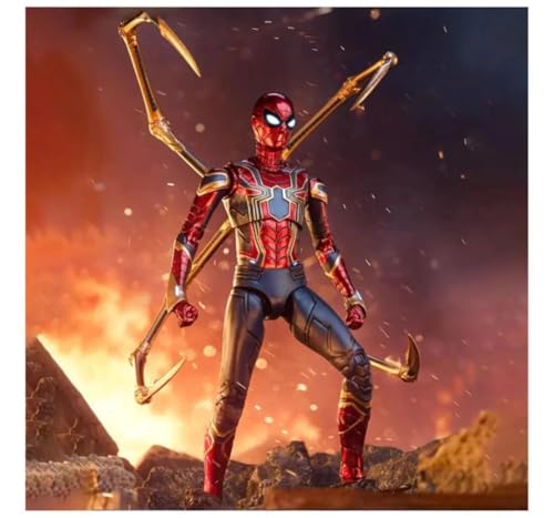 Image of Hamleys Iron Spider Action Figure 7 Inch Collectible Toy Gift, 14Y+ | 1:10 scale, full articulation, mechanical spider arms, metallic paint finish, collector display box for fans