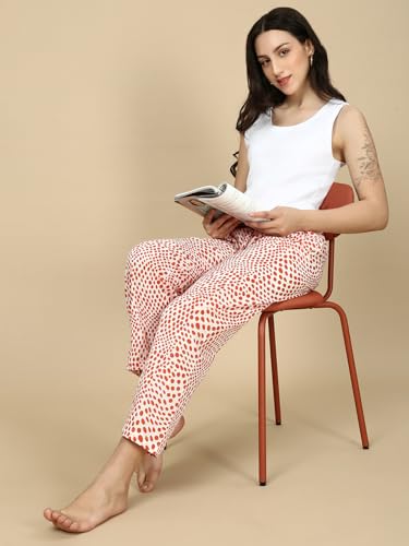 Image of PYNK by Lux Cozi Women's Cotton Printed Palazzo Pyjama Relaxed Lounge Pants | Super Soft Comfortable | Loungwear Pyjama Pant-Pack of 1