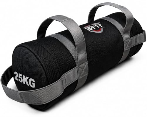 Image of B Fit Upgraded Bulgarian /Round Training Bag for Fitness Gym Training, Cross fit, Wrestling, Judo, Grappling, MMA, Full Body Workout. (Round Training Bag, 25 Kg)