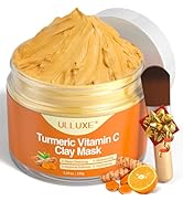 Turmeric Vitamin C Clay Mask for Dark Spots, Dull Skin, Blackheads, Skincare Facial Mask for Clea...