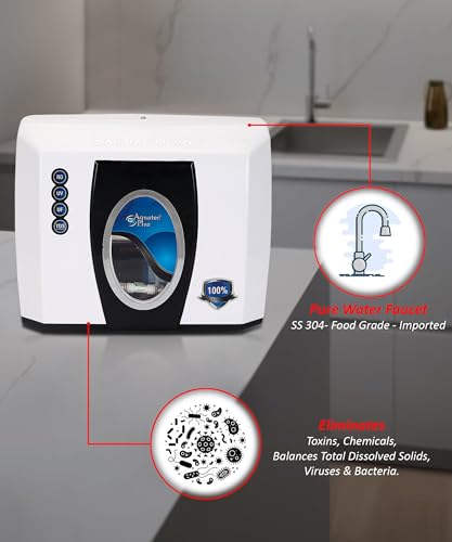 Image of Aquatec Plus - Smart Pure - UTS Under Sink Storage pressure tank 12 L RO+UV+UF+TDS Water Purifier (White) Works up to 3500 TDS