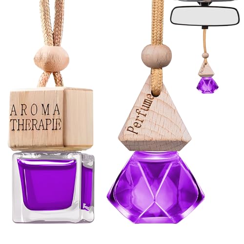 2 PCS Ambientador Coche, Colgar Difusor Colgante para Coche, Lavanda Ambientadores Coche, Fragancia Fuerte y Duradera, Accesorios Regalo de Coche para Hombre y Mujer