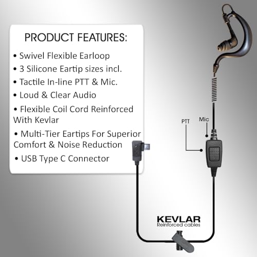 Auricular PTT con conector USB-C para Android miniatura 2