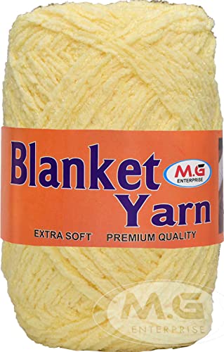 Image of M.G Enterprise Blanket Yarn Dark Cream WL 400 gm Thick Chunky Knitting Wool Yarn. P