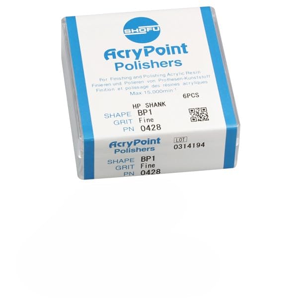 Shofu Dental 0428 AcryPoint Polishers BP1 Fine HP Handpiece Fine 6/Pk