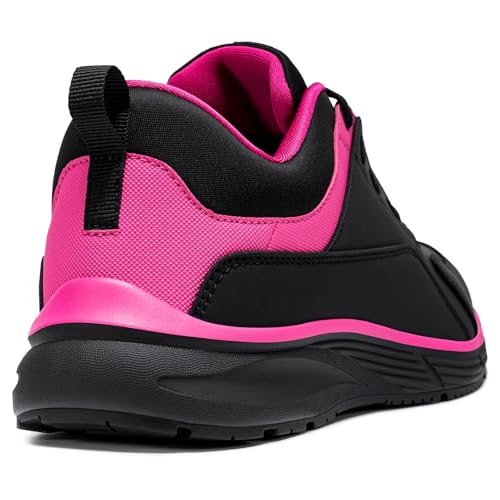 LARNMERN Kochschuhe Damen rutschfeste Küchen Arbeitsschuhe Herren Wasserfeste Koch Schuhe Männer Laufsohle Non-Slip OHNE-Stahlkappe,Rosenrot Schwarz 39 EU