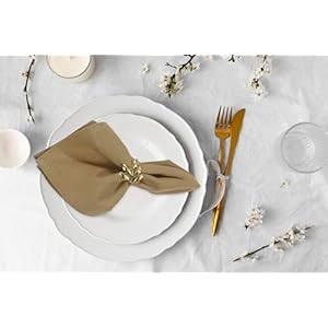 ACCENTHOME Accent Home 100% Cotton Napkins, Delicate Cloth Napkins for Dinners, Parties and Weddings,18 x 18 Inch Set of 12 - Brown ACCENTHOME Accent Home 100 Cotton Napkins Delicate Cloth Napkins for Dinners Parties and Weddings18 x 18 Inch Set of 12 Brown