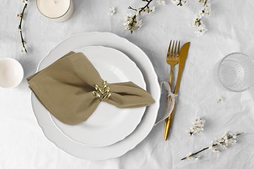 ACCENTHOME-Accent-Home-100-Cotton-Napkins-Delicate-Cloth-Napkins-for-Dinners-Parties-and-Weddings18-x-18-Inch-Set-of-12-Brown ACCENTHOME Accent Home 100 Cotton Napkins Delicate Cloth Napkins for Dinners Parties and Weddings18 x 18 Inch Set of 12 Brown
