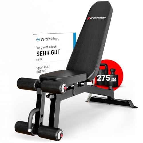 Sportstech Hantelbank BRT700 für Zuhause, 21in1 Schrägbank & Flachbank mit Bankdrücken, 360 kg Belastung, Rückentrainer, bench press, Krafttraining, Ganzkörper, Home Gym, Multifunktionsbank Sportstech Hantelbank BRT700 für Zuhause, 21in1 Schrägbank & Flachbank mit Bankdrücken, 360 kg Belastung, Rückentrainer, bench press, Krafttraining, Ganzkörper, Home Gym, Multifunktionsbank