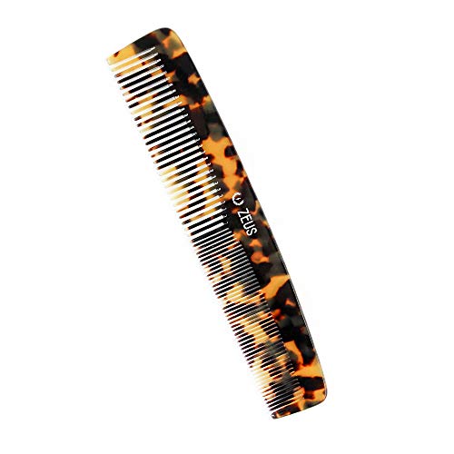 Zeus 7.5" Handmade Large Hair Comb, Non-Static Acetate, Anti-Snag (Tortoiseshell) - Y12 #TOP4