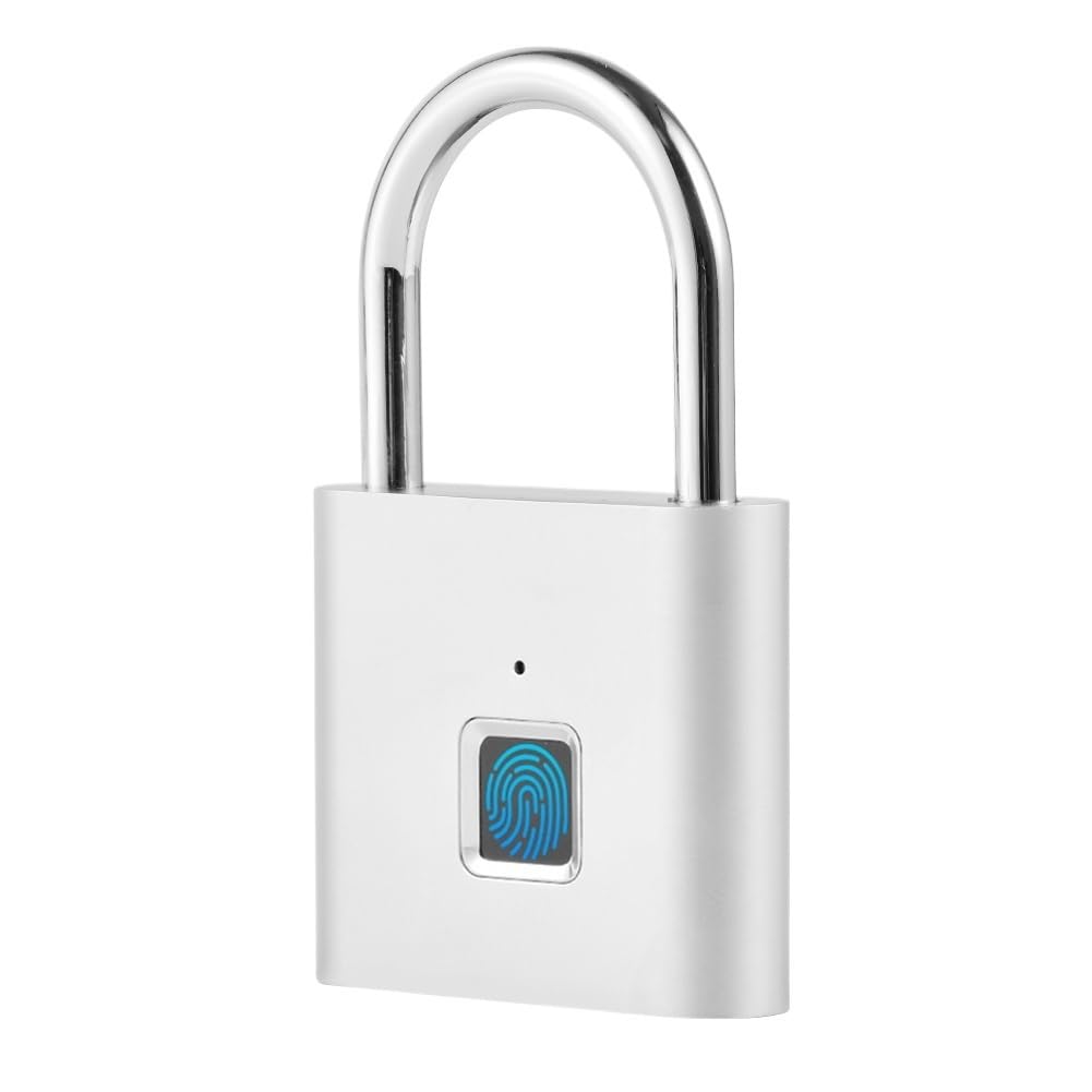 Cadenas empreinte digitale USB argenté en alliage de zinc pour sécuriser vos casiers